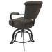 Tobias Designs Miami Counter 26" Metal Bar Stool - A Base - Portwood Ash - Black Upholstered/Metal in Gray/Black | 44 H x 22 W x 20 D in | Wayfair