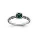 Belk & Co Lab Created 1/5 Ct. T.w. Created Emerald Polished Stackable Expressions Ring In Sterling Silver, White, 9
