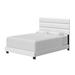 Everly Quinn Napoli Faux Leather Tri Panel Platform Bed Frame Upholstered/Faux leather in White | 49 H x 56.5 W x 78.75 D in | Wayfair