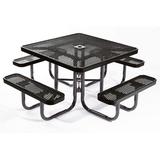 Arlmont & Co. Myran Diller Outdoor Picnic Table Plastic/Metal in Black | 30 H x 76 W x 76 D in | Wayfair DBF17FCFB0D2441A82260EF9AE991E57