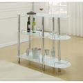 Orren Ellis Mini Bar Glass/Metal in White | 42 H x 47 W x 18 D in | Wayfair 320B9B3BA58A4890B4FF649ACAEA9F86