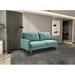 Everly Quinn 69.7" Square Arm Sofa w/ Reversible Cushions Velvet/Polyester in Blue | 33.1 H x 69.7 W x 30.25 D in | Wayfair