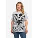 Plus Size Women's Mickey And Minnie Mouse Back To Back T-Shirt Heather Gray by Disney in Grey (Size 4X (26-28))