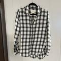 American Eagle Outfitters Tops | Never Worn Medium American Eagle Boyfriend Flannel | Color: Black/White | Size: M