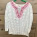 Lilly Pulitzer Tops | Lilly Pulitzer Embroidered Cotton Tunic Top (Dahle) Size Medium | Color: Pink/White | Size: M