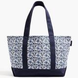 J. Crew Bags | J. Crew Canvas Tote Blue Paisley Retro Bag Beach Bag Shopper Tote Nwt | Color: Blue/White | Size: Os