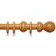 Q & H Large Wooden Curtain Pole Rail Rod Kit - Versatile Wood Curtain Tracks with Rings, Finials, Brackets, & Fixing Included - Ideal 28mm Poles for Windows Doors Décor (240cm, Antique Pine)