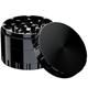 Stainless Steel Grinder Premium Crusher | 4-Piece | Steel Herb Mill | Diameter 63 mm | Includes Carry Bag, Pollen Scraper, Brush and Mouthpiece (Matt Black)