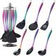 Silicone Cooking Utensil Set, 7 pcs Silicone Cooking Kitchen Utensils Set, Non-Stick Kitchen Cookware Titanium Stainless Steel Handle with Utensil Holder, Spatula Set for Cooking-Rainbow Color