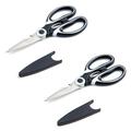 CHEFAMZ 2 Pack Kitchen Scissors, Ultra Sharp Shears For Poultry, Fish, Meat, Vegetables & BBQ Stainless Steel/Plastic in Gray | Wayfair