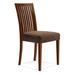 Saloom Furniture Skyline Slat Back Side Chair Wood/Upholstered in Blue/Brown | 36 H x 19 W x 19 D in | Wayfair 24SU-Chestnut-Chambray