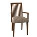 Saloom Furniture Skyline Slat Back Arm Chair Wood/Upholstered in Brown | 36 H x 20 W x 22 D in | Wayfair 24AU-Aurora-Sahara