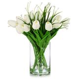 Primrue Tulip Floral Arrangements in Vase Natural Fibers in Yellow | 12 H x 10 W x 10 D in | Wayfair 2DA2553BBDC64B1C844E06D55E079374