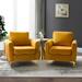 Club Chair - Willa Arlo™ Interiors Gillette Upholstered Club Chair Velvet/Fabric in Yellow | 35 H x 32.5 W x 30.5 D in | Wayfair