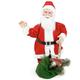 Père Noël rouge et blanc 80H cm avec son, lumière et mouvement