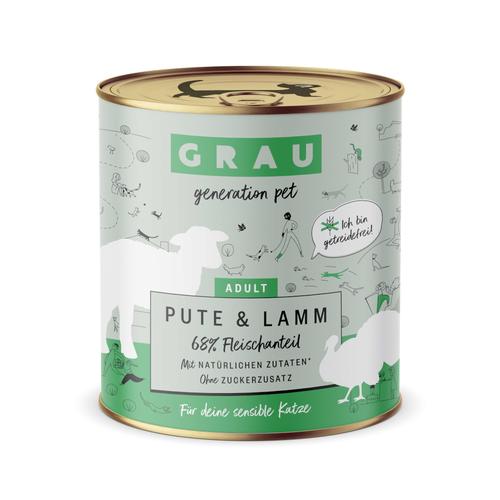 GRAU Adult Getreidefrei 6 x 800 g – Pute & Lamm