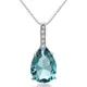 Pendentif en topaze bleue naturelle pour femmes collier en argent Sterling 925 45cm de Carat