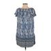 BeachLunchLounge Casual Dress - Popover: Blue Print Dresses - Women's Size X-Small