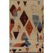 Modern Abstract Moroccan Wool Area Rug Hand-knotted Living Room Carpet - 6'9" x 9'6"