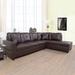 StarHomeLiving 2 Pieces left facing Faux Leather Sectional Sofa Set, Brown