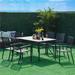 Yaheetech Outdoor Garden Dining Bistro Metal Table with Umbrella Hole