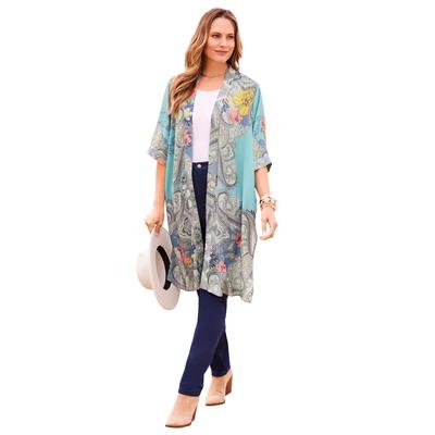 Plus Size Women's Luxe Georgette Long Kimono by Ca...