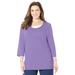 Plus Size Women's Easy Fit Crochet Trim Tee by Catherines in Vintage Lavender (Size 2X)