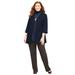 Plus Size Women's Suprema® 3/4-Sleeve Cardigan by Catherines in Navy (Size 3X)