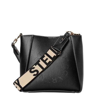 Stella McCartney Damen Handtasche LOGO GRAINY MINI, schwarz, Einheitsgröße