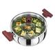 Hawkins 3 Litre Cook n Serve Handi, Triply Stainless Steel Handi with Glass Lid, Induction Sauce Pan, Biryani Handi, Saucepan, Silver (SSH30G)