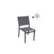 Lot de 4 Chaises de Jardin En Texaline et Aluminium - Meuble de Jardin - Gris Anthracite Empilable