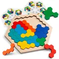 Puzzle 3D coloré en bois de haute qualité jeu de Puzzle Tangram maths pour enfants d'âge