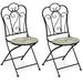 Gymax Set of 2 Folding Bistro Chairs Mosaic Patio Chairs Outdoor