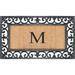 A1HC Rubber and Coir Paisley Border Monogrammed Outdoor Doormat Black, 18"X30"