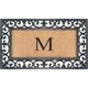 A1HC Rubber and Coir Paisley Border Monogrammed Outdoor Doormat Black, 18"X30"