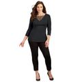 Plus Size Women's Curvy Collection Crisscross Top by Catherines in Black (Size 6X)