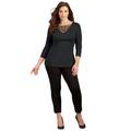 Plus Size Women's Curvy Collection Crisscross Top by Catherines in Black (Size 1X)