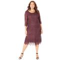 Plus Size Women's Shirred Lace Flounce Dress by Catherines in Midnight Berry (Size 6X)