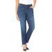 Plus Size Women's Right Fit® Moderately Curvy Modern Slim Leg Jean by Catherines in Bombay Wash (Size 26 W)
