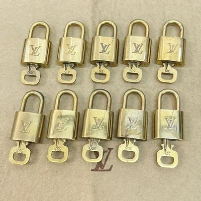 Louis Vuitton Accessories | Authentic Louis Vuitton Lv 10 Set Padlock Key Bag Charm Cadena Gold-Plated | Color: Gold | Size: W 0.8 X H 1.6 X D 0.4" (Approx.)