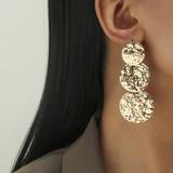 Zara Jewelry | Last! Gold Hammered Statement Drop Earrings Stud | Color: Gold/Silver | Size: Os