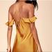 Free People Dresses | Free People What I Want Metallic Mini Dress In Gold | Color: Gold | Size: L