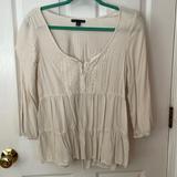 American Eagle Outfitters Tops | American Eagle : Stunning Boho Chic Peasant Top, Size M , Beautiful Embroidery | Color: Cream | Size: M