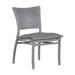 Summer Classics Skye Stacking Patio Dining Side Chair w/ Cushions in Gray | 34.5 H x 20.5 W x 23.25 D in | Wayfair 358124+C4656458W6458