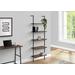 "Bookshelf / Bookcase / Etagere / Ladder / 5 Tier / 72""H / Office / Bedroom / Metal / Laminate / Brown / Black / Contemporary / Modern - Monarch Specialties I 3680"