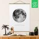 Micasia - Tableau en tissu avec baguettes de suspension - The Moon - La Lune - Portrait 4:3