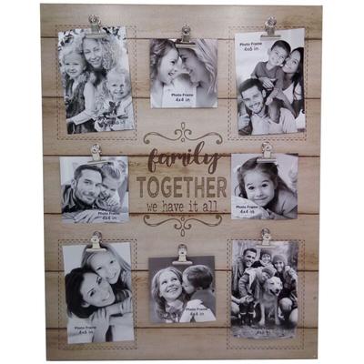 Buri - Bilderrahmen für 8 Fotos vers. Motive Fotowand Wandbild Bilderhalter Fotohalter - Family Image