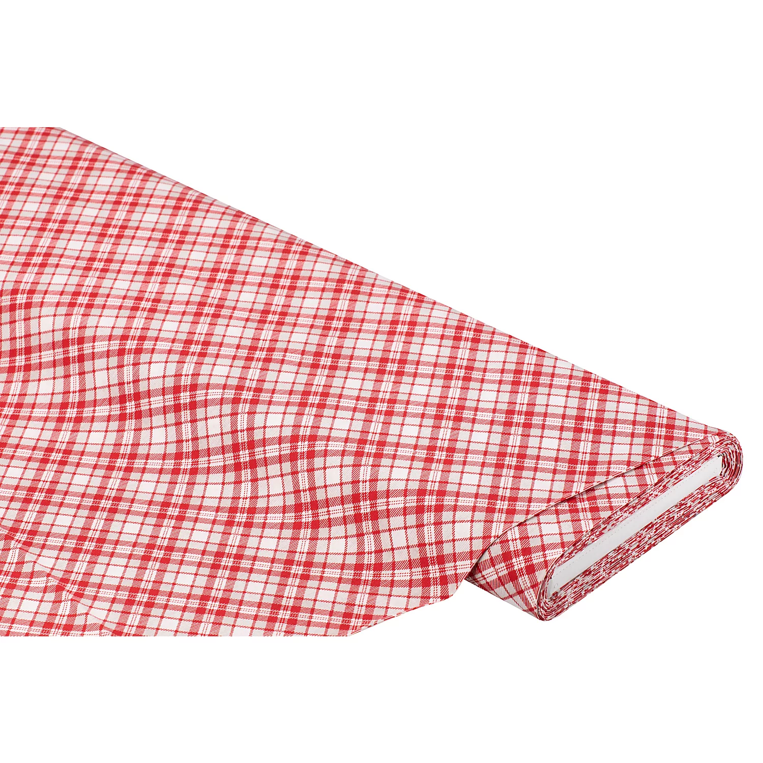 Tissu coton "carreaux", rouge/multicolore, de la série "Mona