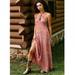 Free People Dresses | Free People Endless Love Space-Dye Knit Halter Maxi Dress | Color: Orange/Pink | Size: Xs