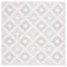 White 76 x 76 x 0.24 in Indoor Area Rug - Dakota Fields Abisoye Geometric Power Loom Area Rug in Beige/Ivory | 76 H x 76 W x 0.24 D in | Wayfair